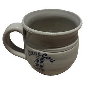 Cape Cod Stoneware Pottery Mug Hand Crafted Schooner Sailing Ship